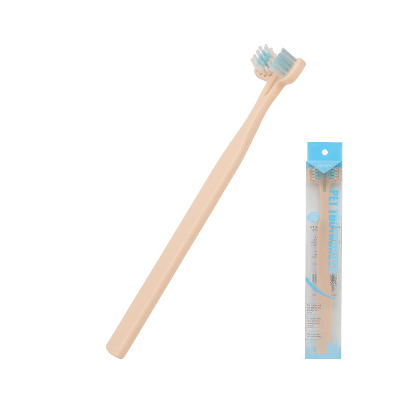 Double Headed Dog Toothbrush with Long Handle oral hygiene tool