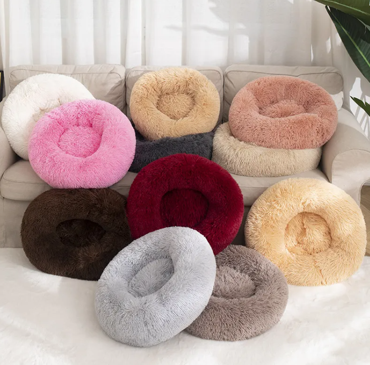 Calming Round Dog Bed for Anxiety for small dogs sleeping