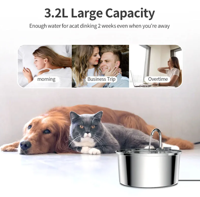Stainless Steel Automatic Pet Water Dispenser for dogs hydration