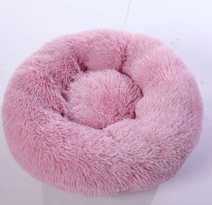 Calming Round Dog Bed for Anxiety cozy donut bed for dogs sleeping