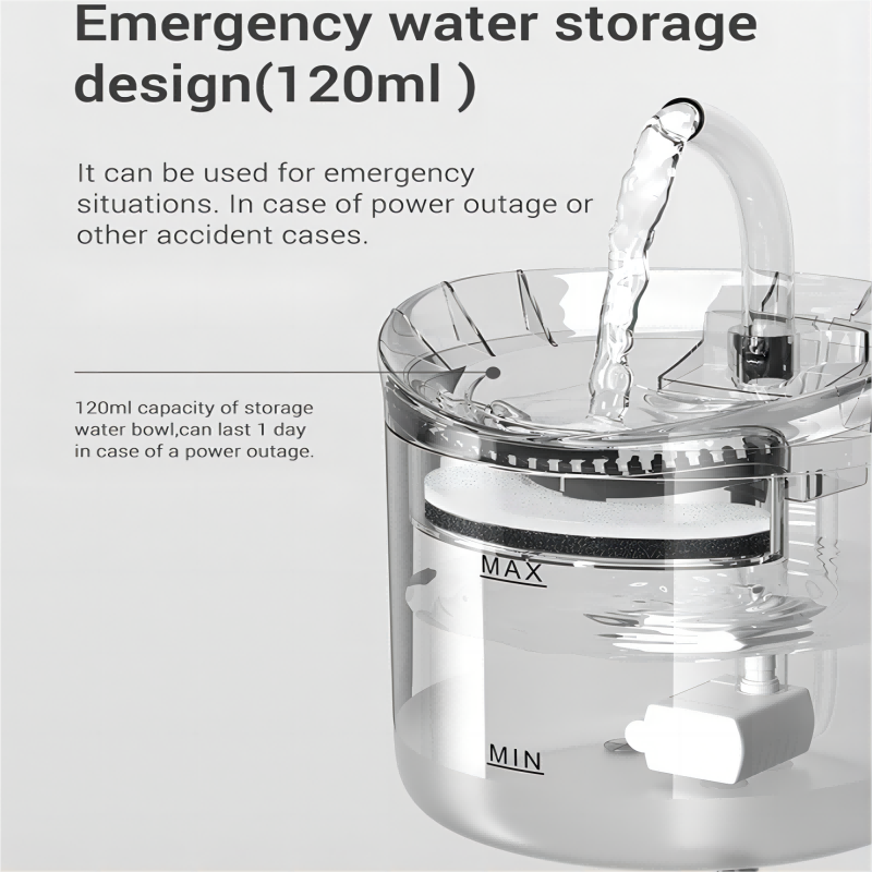 Transparent Smart Automatic Pet Water Dispenser clean water supply