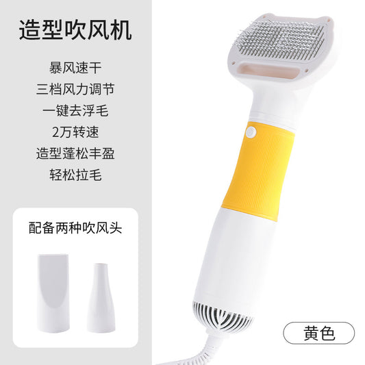 Dog Grooming Dryer with De Shedding Brush removing loose hair