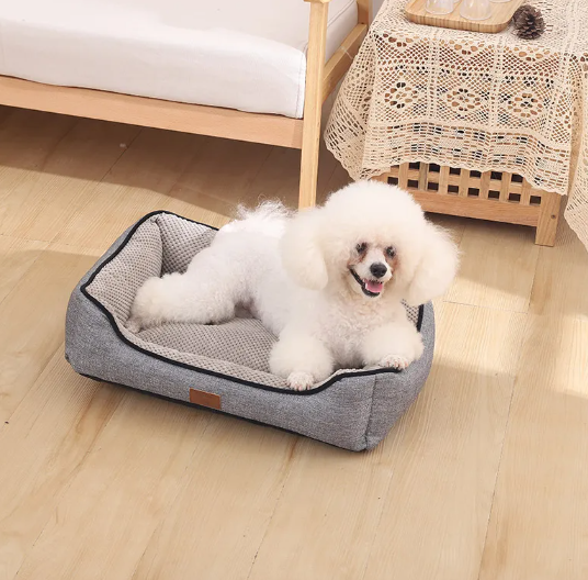Washable Calming Dog Bed plush round pet bed design