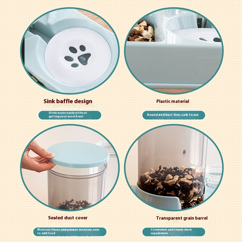 Automatic Pet Feeder and Water Dispenser reducing feeding mess