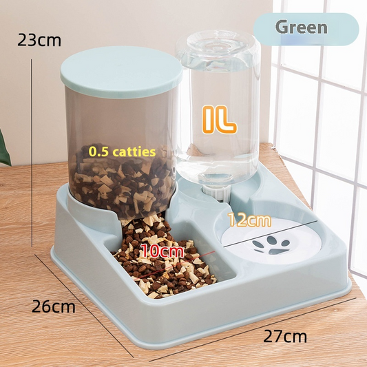 Automatic Pet Feeder and Water Dispenser dual bowl system for pets