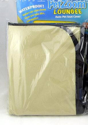 Dog sitting on Waterproof Dog Car Seat Cover during car travel