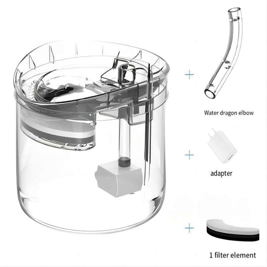 Transparent Smart Automatic Pet Water Dispenser with clear tank