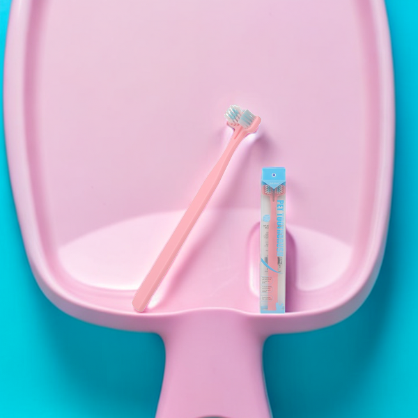 Double Headed Dog Toothbrush with Long Handle soft bristle design